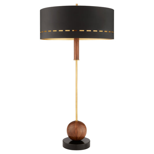 Cyan Design Savile 12237 Table Lamp, UL Dry Rated, Walnut|Antique Brass|Black