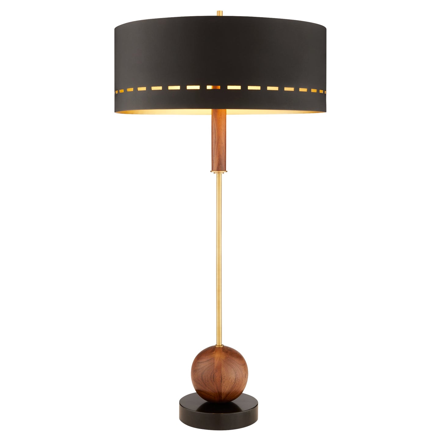 Cyan Design Savile 12237 Table Lamp, UL Dry Rated, Walnut|Antique Brass|Black