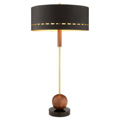 Cyan Design Savile 12237 Table Lamp, UL Dry Rated, Walnut|Antique Brass|Black