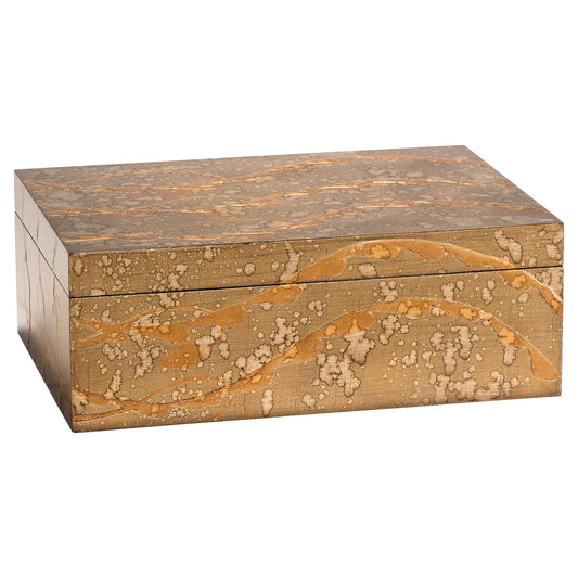 Cyan Design 12250 Box, Decorative Storage Box, Modern Lacquer Art, Bronze Lacquer | Brass