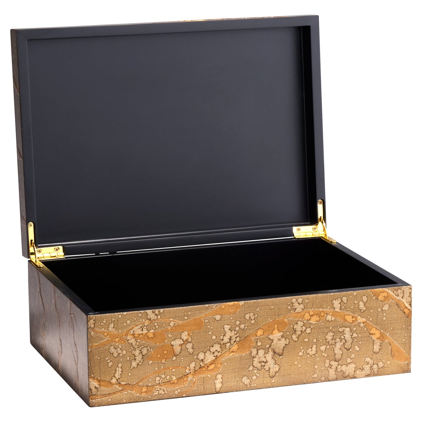 Cyan Design 12250 Box, Decorative Storage Box, Modern Lacquer Art, Bronze Lacquer | Brass