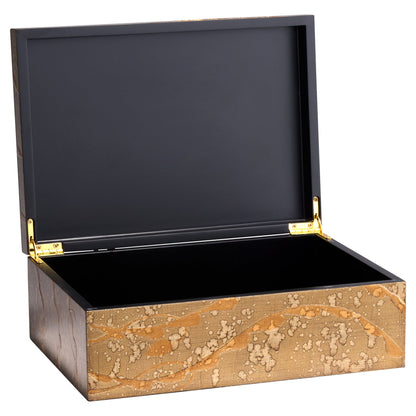 Cyan Design 12250 Box, Decorative Storage Box, Modern Lacquer Art, Bronze Lacquer | Brass
