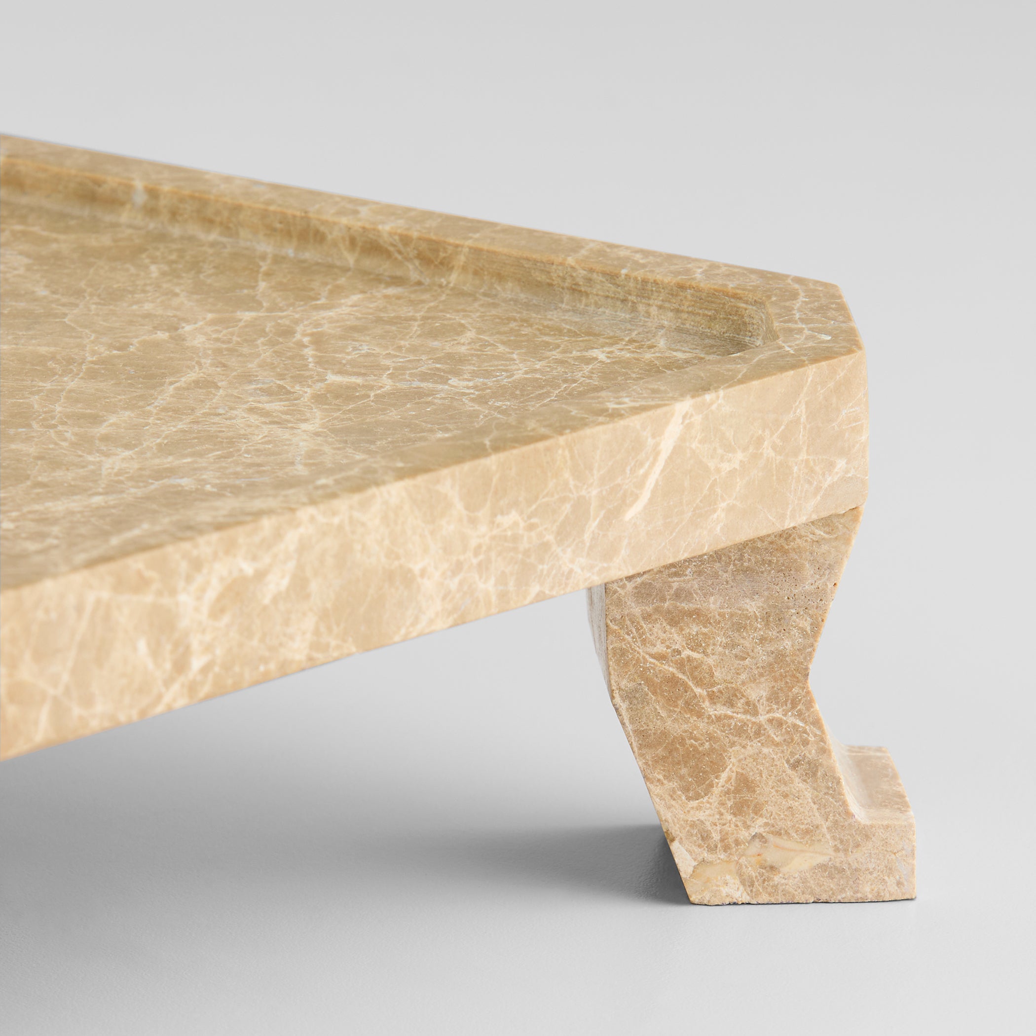 Cyan Design 12280 Trays, Modern Paw, Marble, Emperador