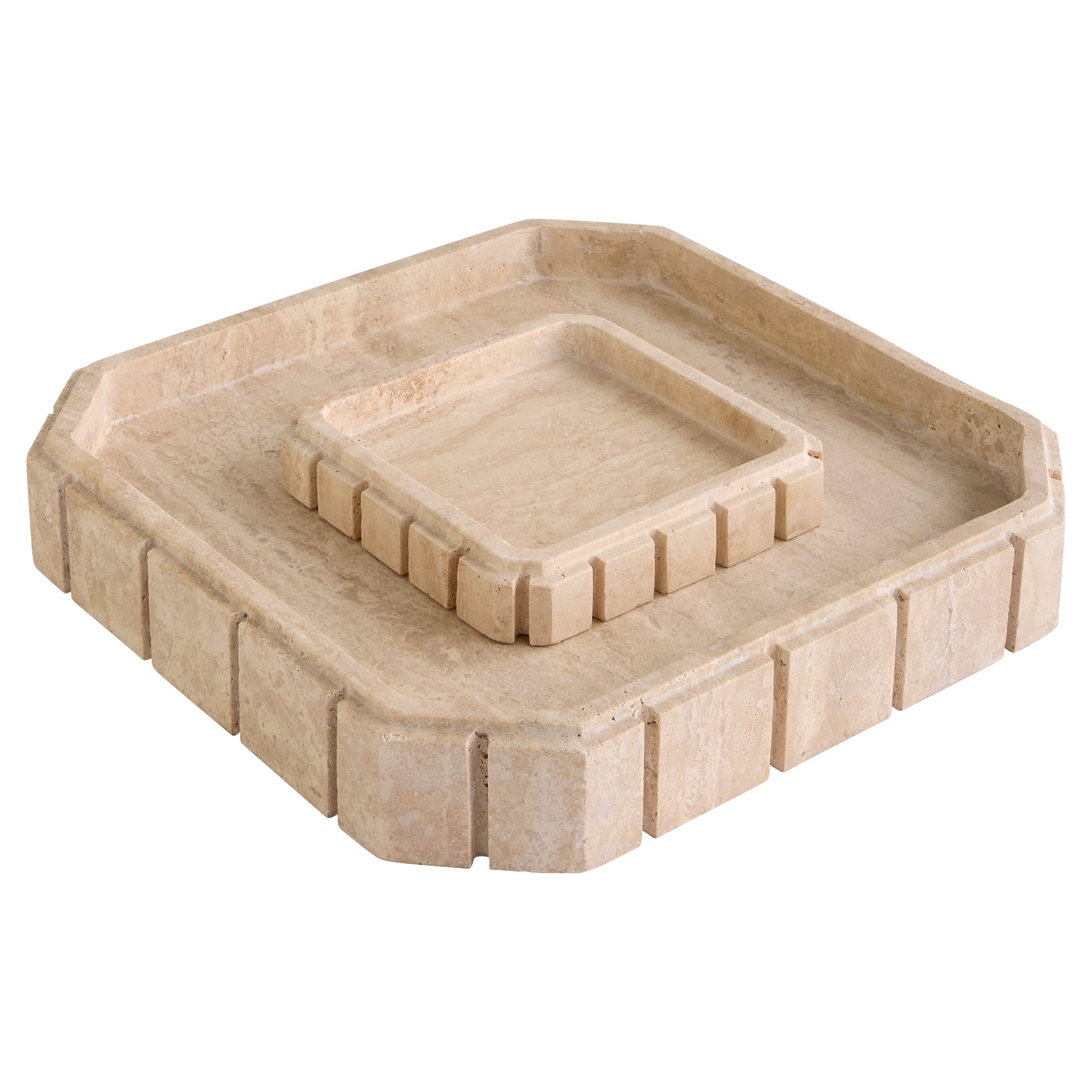 Cyan Design 12286 Trays, Frieze, Travertine