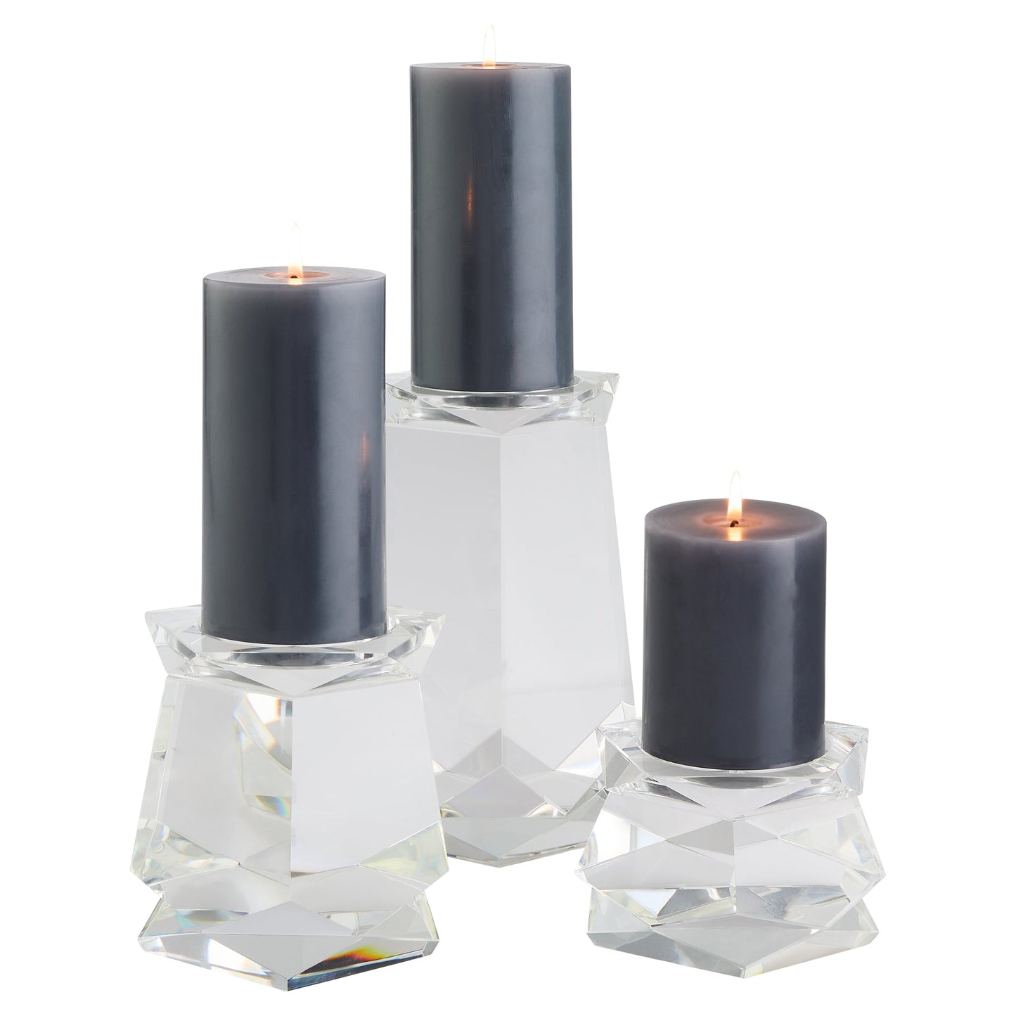 Cyan Design 12294 Candle Holders, Type: Candle Holders, Additional Attributes: Faceted, Finish: Clear