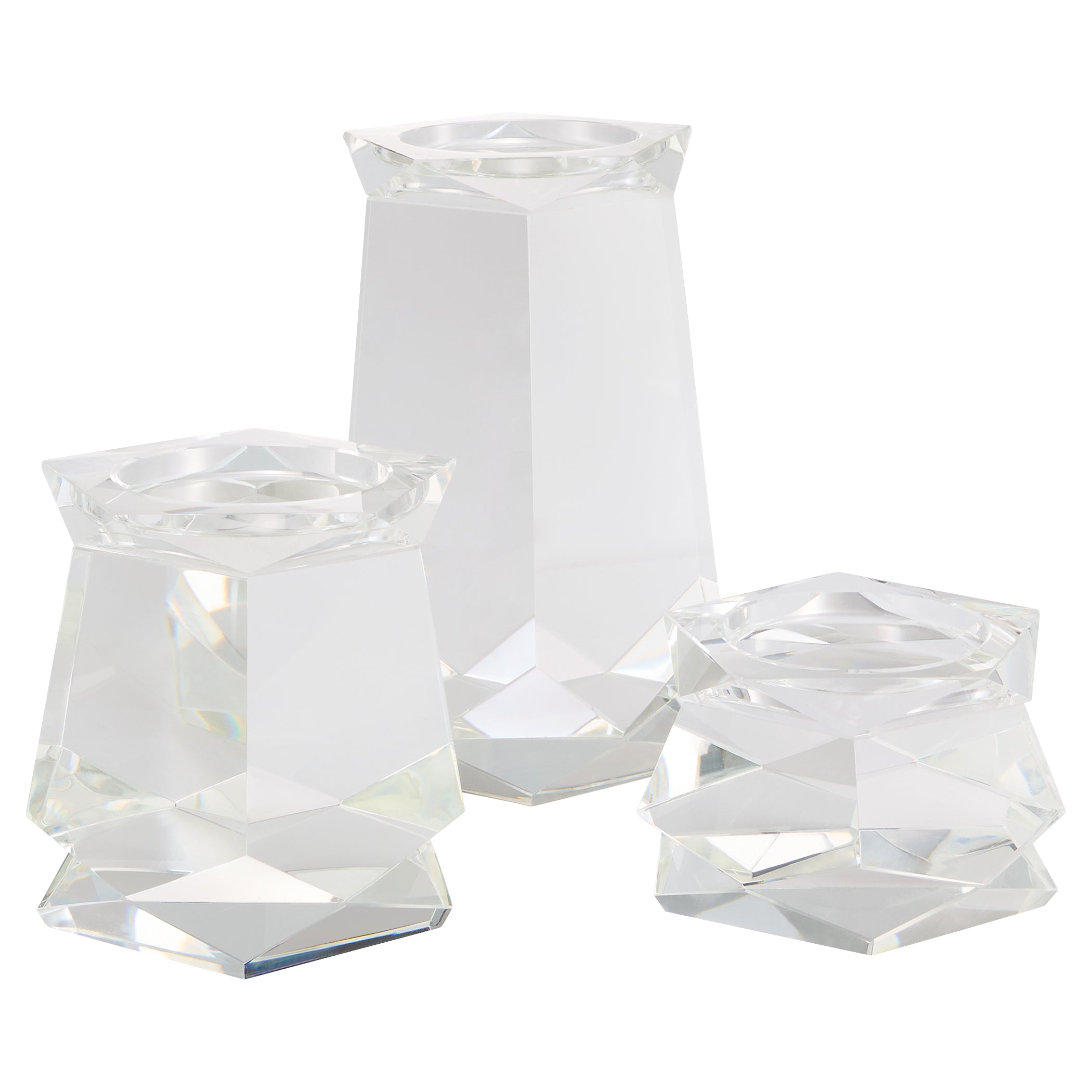 Cyan Design 12296 Candle Holders, Faceted, Clear