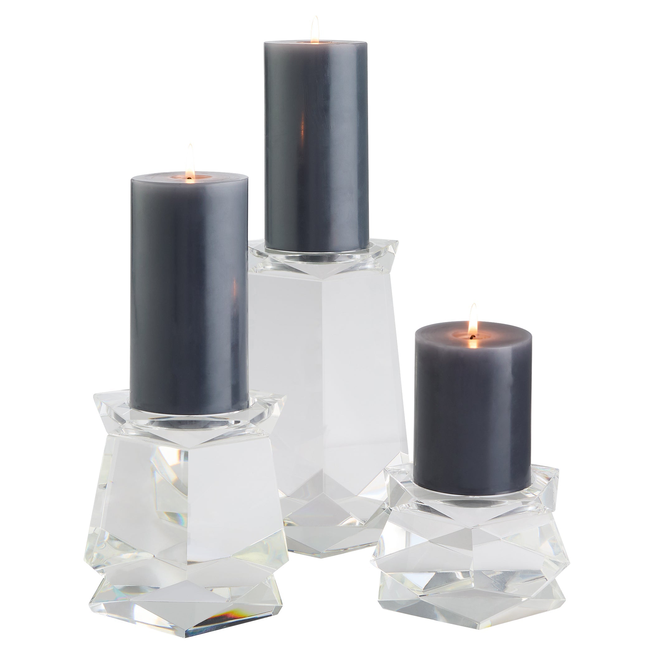 Cyan Design 12296 Candle Holders, Faceted, Clear