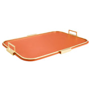 Cyan Design 12312 Campaign Trays, Leather and Stainless Steel, Orange | Brass