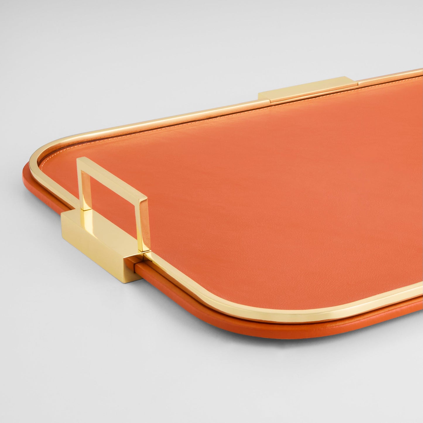 Cyan Design 12312 Campaign Trays, Leather and Stainless Steel, Orange | Brass