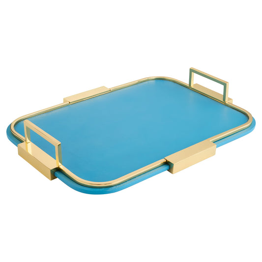 Cyan Design 12314 Campaign Trays, Blue | Brass