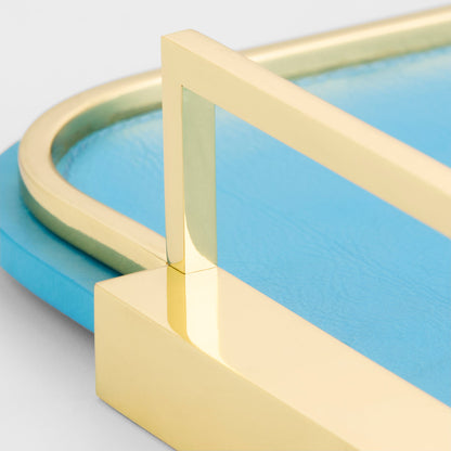 Cyan Design 12314 Campaign Trays, Blue | Brass