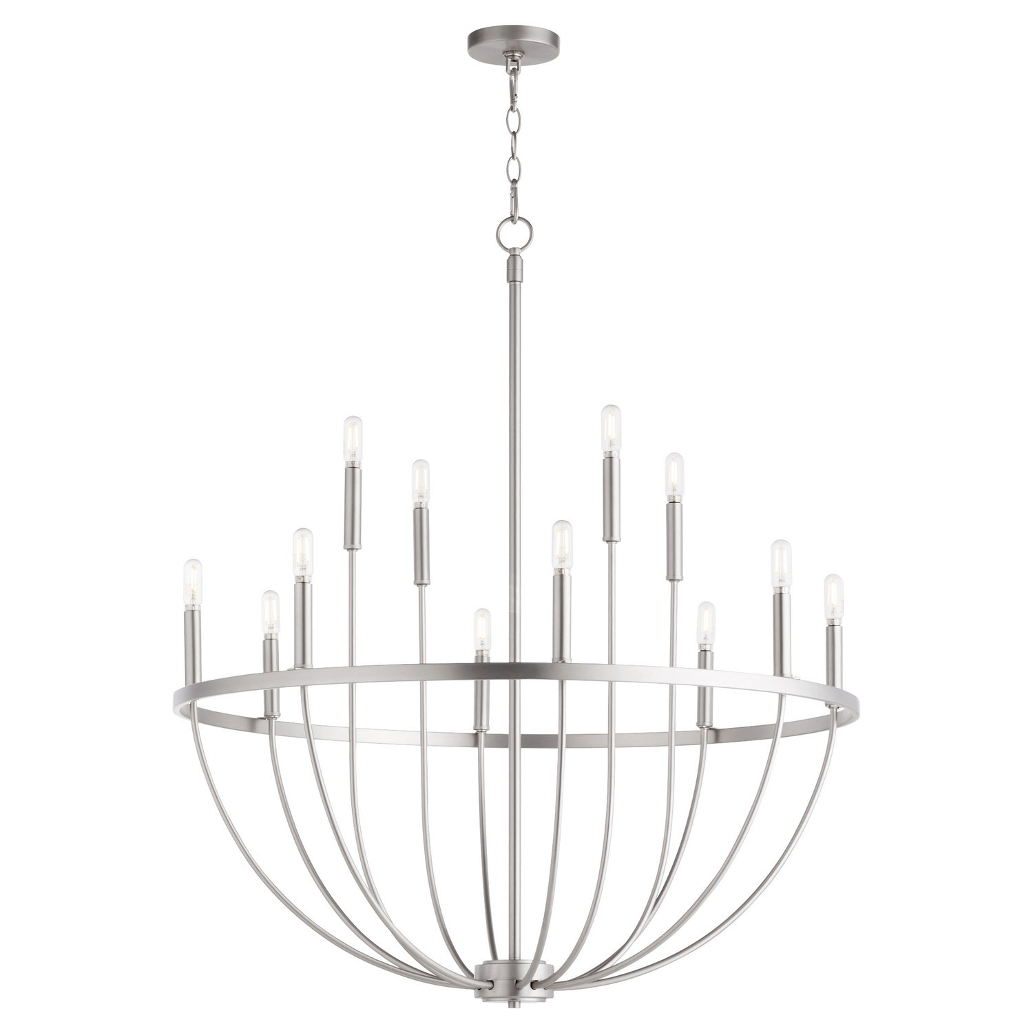 Quorum Tribute 6374-12-65 Chandelier - Satin Nickel