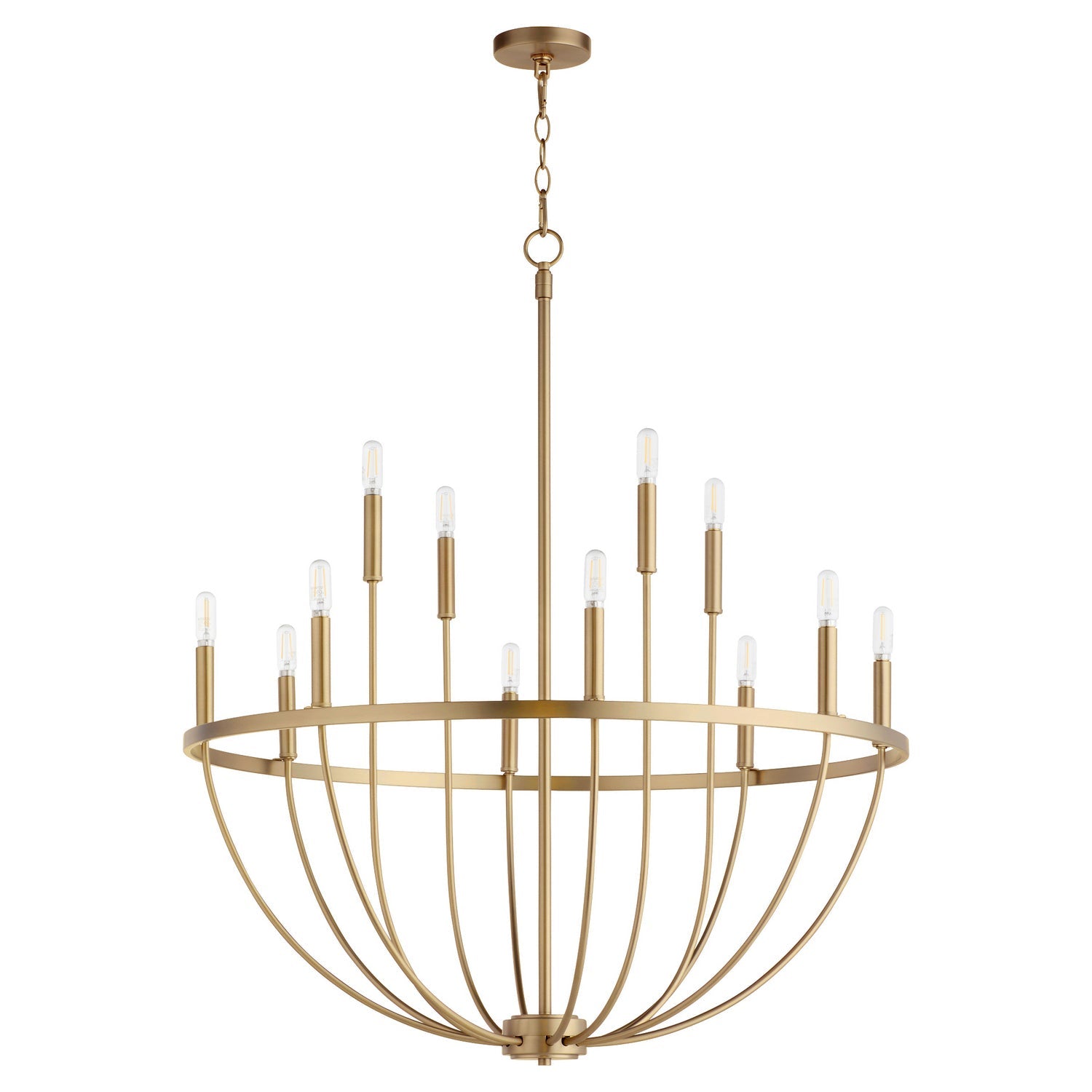 Quorum Tribute 6374-12-80 Chandelier - Aged Brass