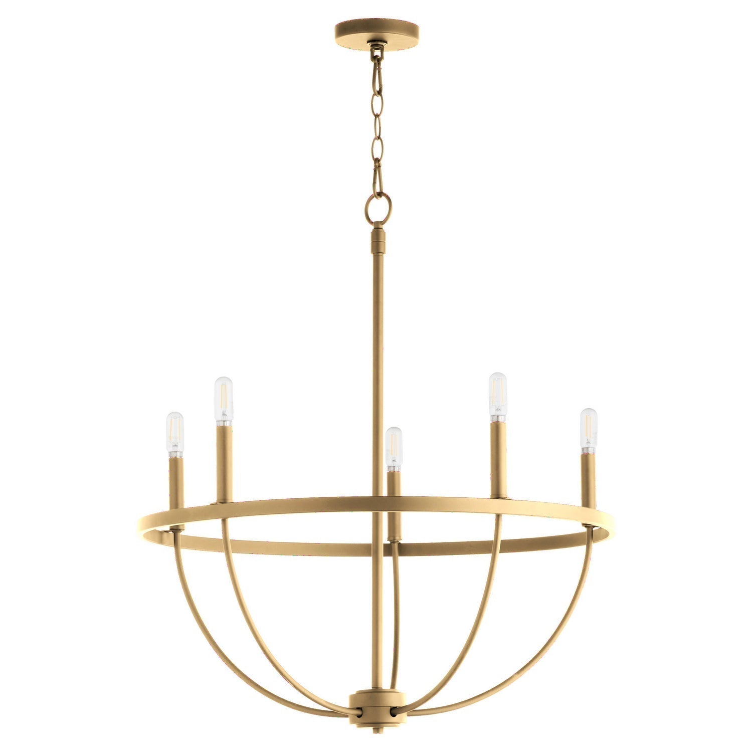 Quorum Tribute 6374-5-80 Chandelier - Aged Brass