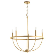 Quorum Tribute 6374-5-80 Chandelier - Aged Brass