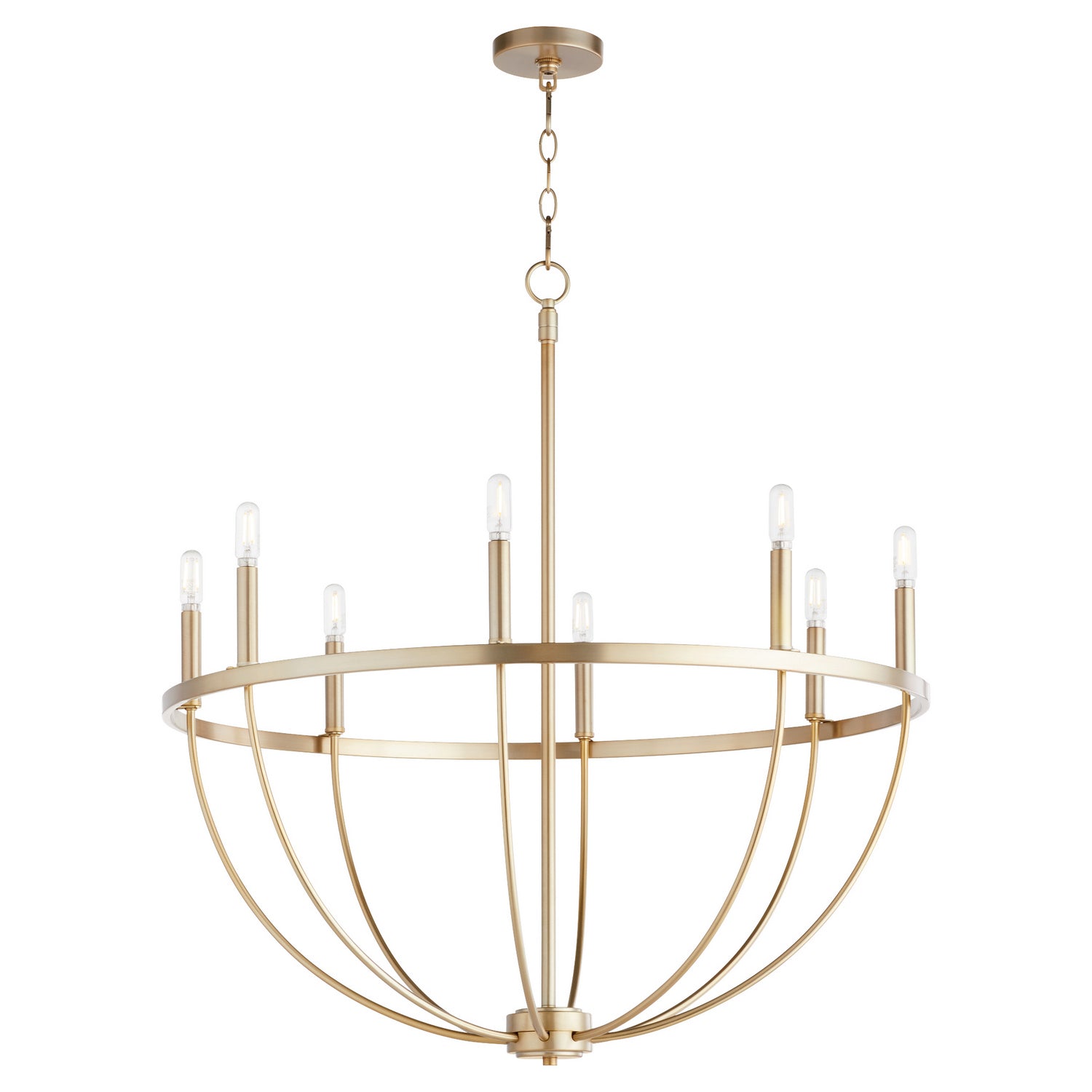 Quorum Tribute 6374-8-80 Chandelier - Aged Brass