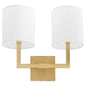 Quorum Bolero 5377-2-80 Wall Mount - Aged Brass W/ White Linen