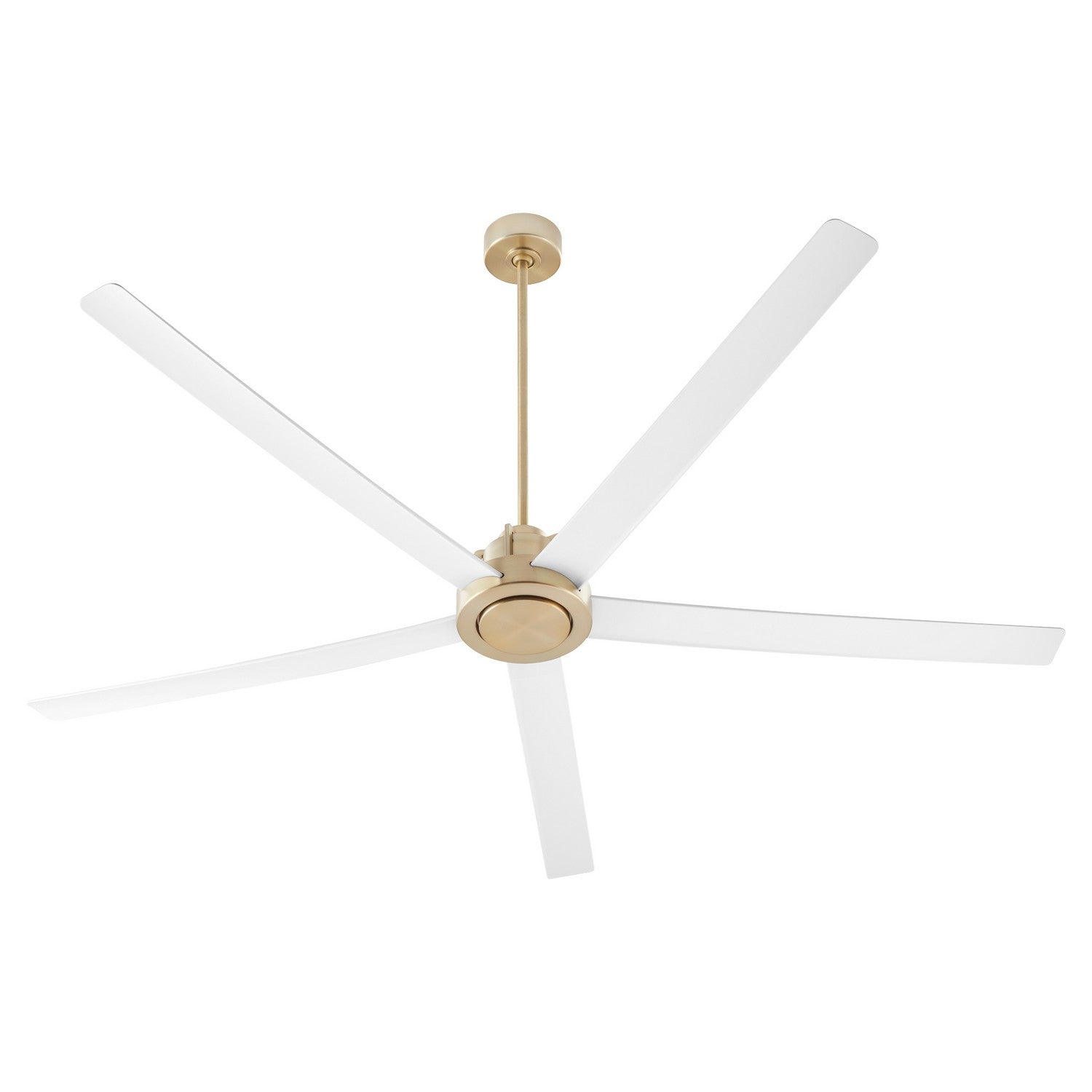 Quorum Revel 80805-808 Patio Fan - Aged Brass W/ Studio White