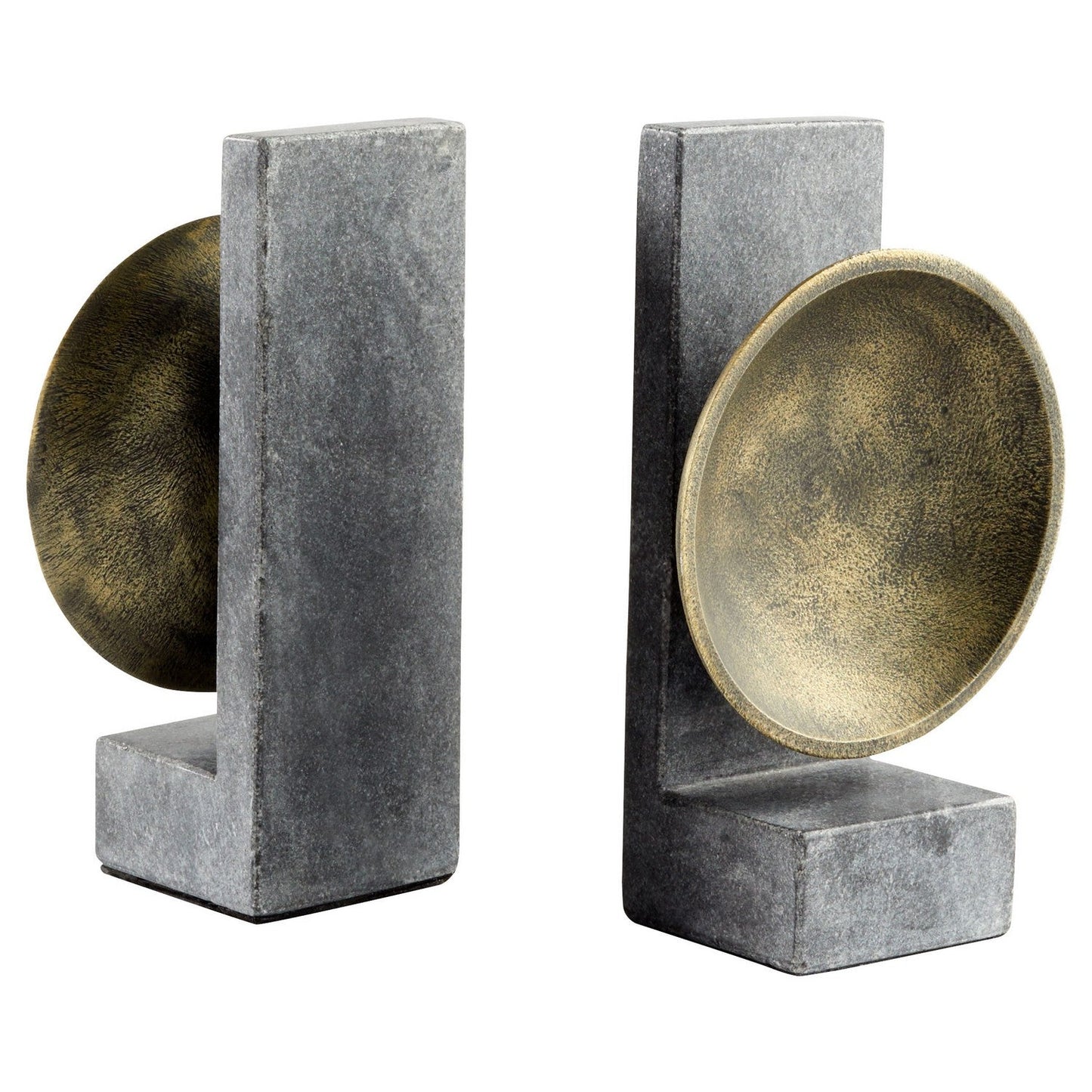 Cyan Design 11500 Taal Bookends - Black - Brass - Black and Brass