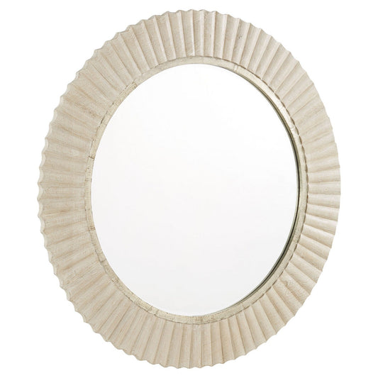 Cyan Design 11612 Estriada Round Mirror - Cerused White