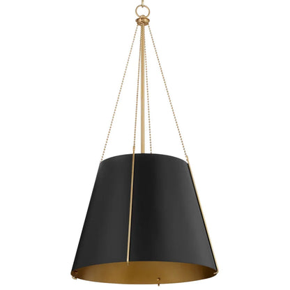 Quorum Denise 862-1-5980 Pendant - Matte Black / Aged Brass 15"