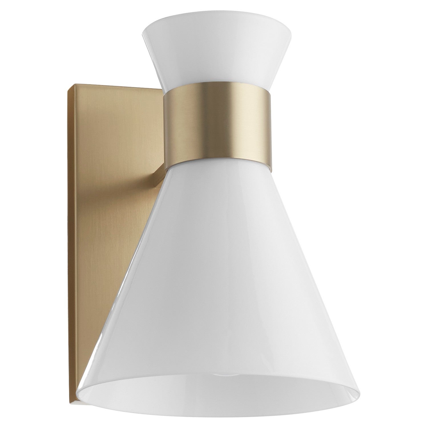 Quorum Beldar 5119-1-80 Wall Mount - Aged Brass W/ Gloss Opal