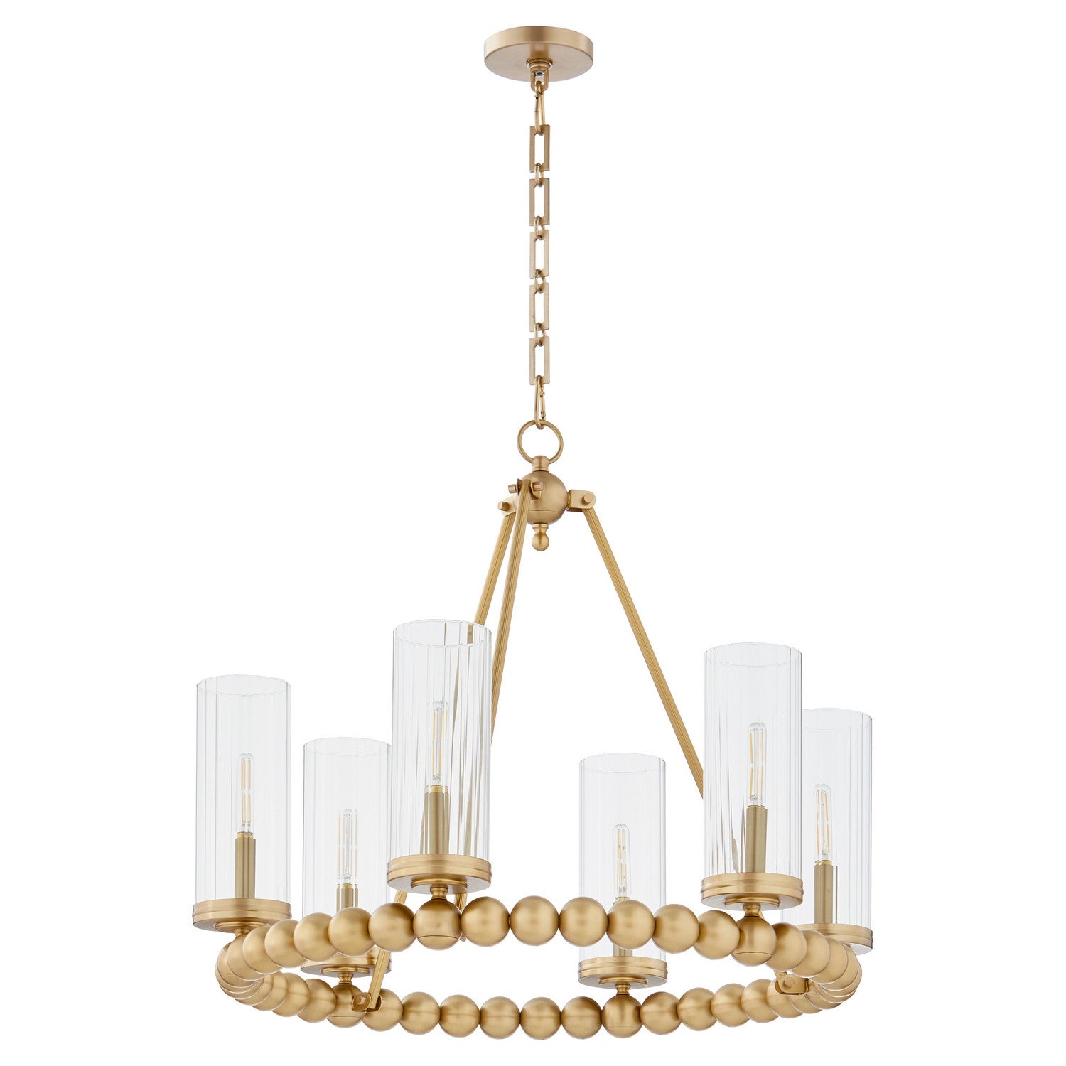 Quorum Lee Boulevard 661-6-80 Chandelier - Aged Brass