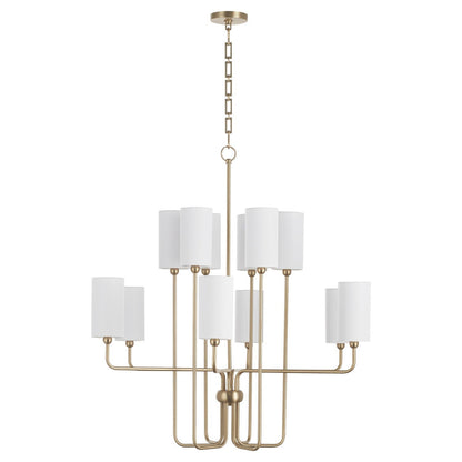 Quorum Charlotte 698-12-80 Chandelier - Aged Brass