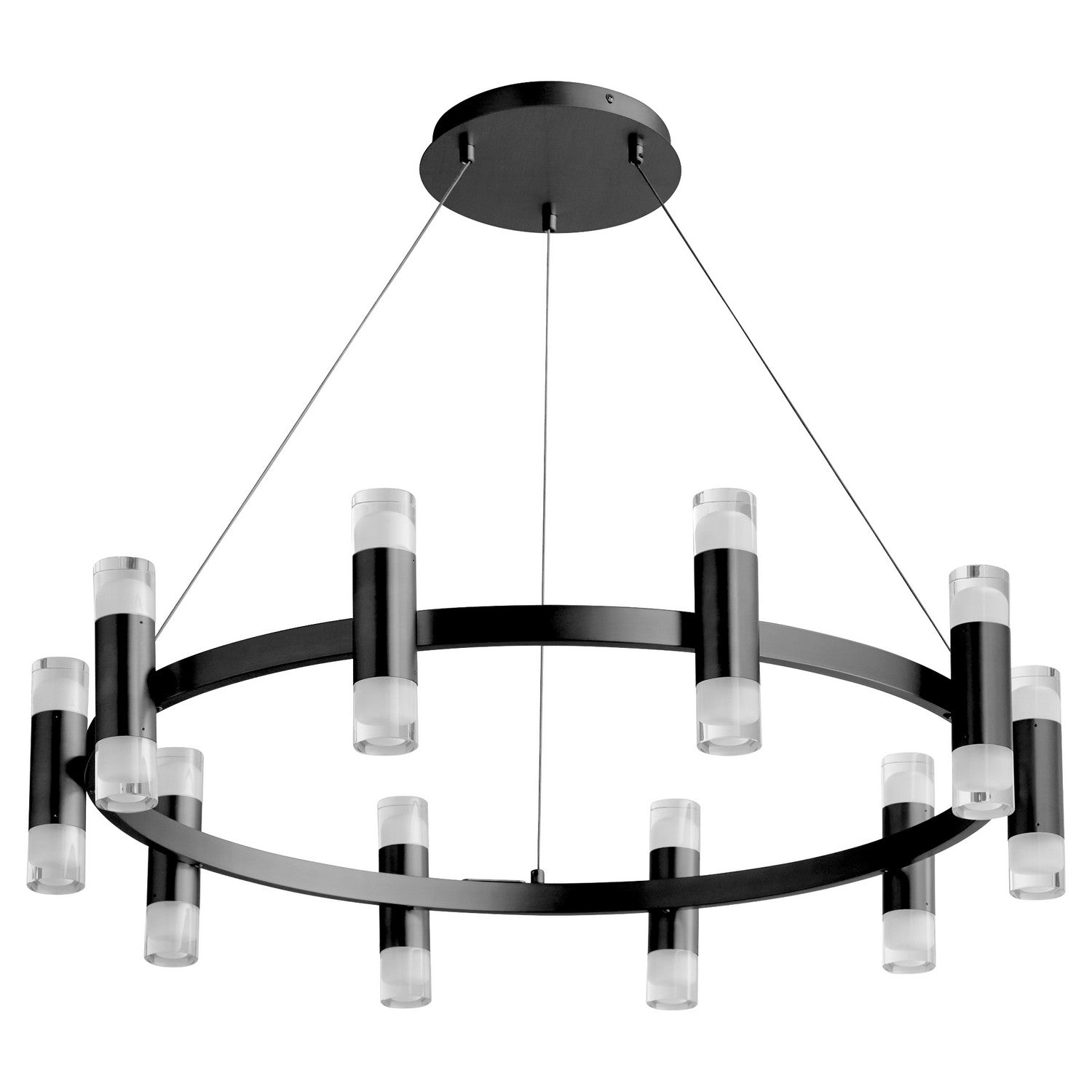 Oxygen ALARUM 3-6095-15 Modern Ring LED Chandelier Light Fixture - Black