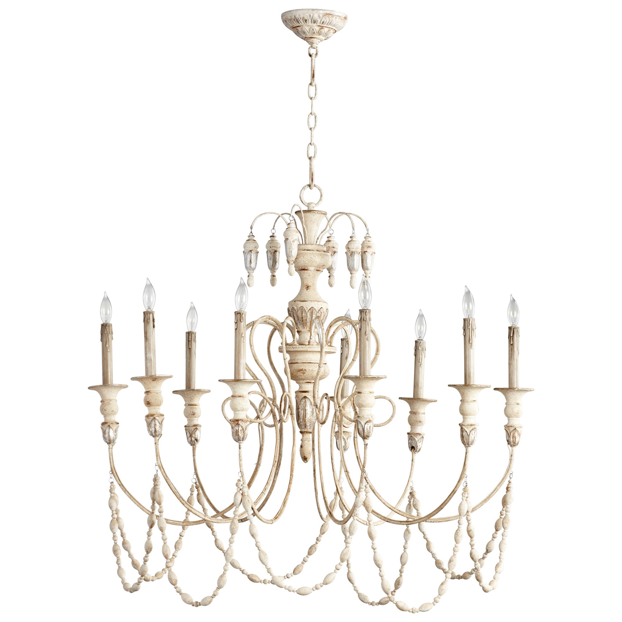 Cyan Design 05784 Florine Chandelier 9-Light - Persian White And Mystic Silver