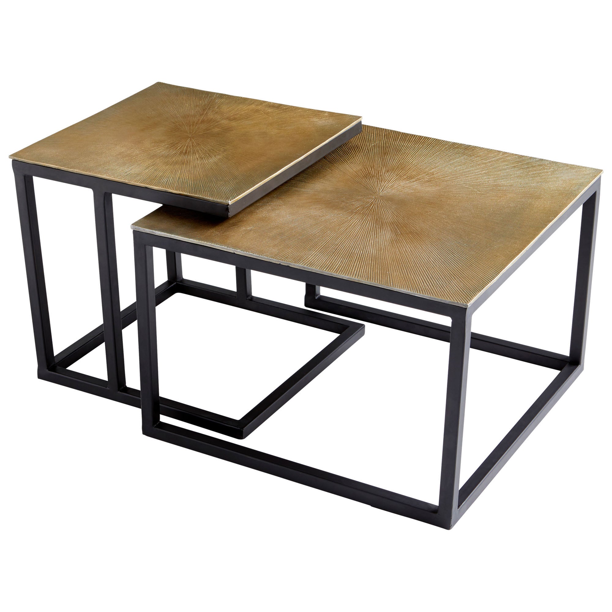 Cyan Design 09712 Arca Nesting Tables - Black And Brass
