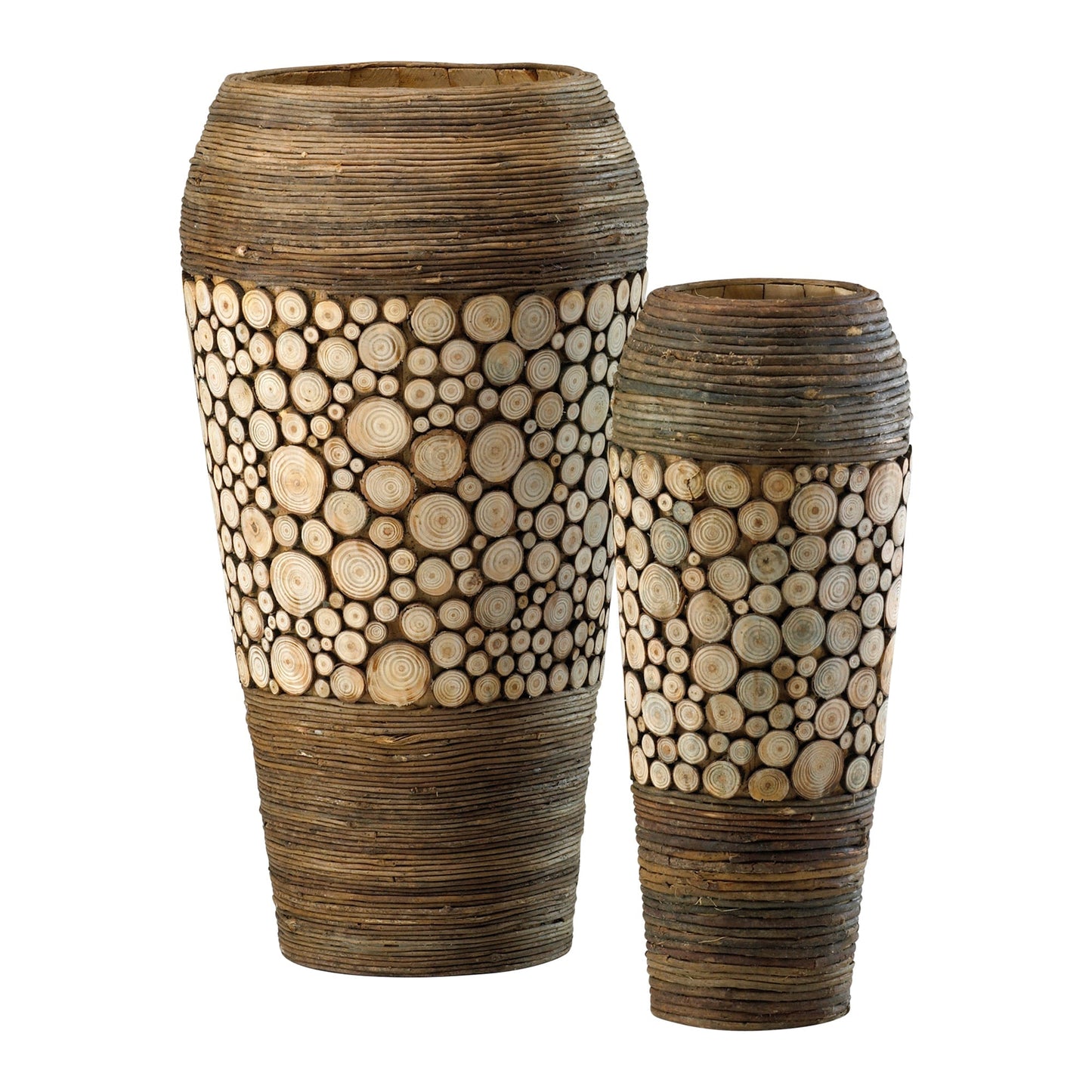 Cyan Design 02520 Wood Slice Oblong Containers - Birchwood And Walnut