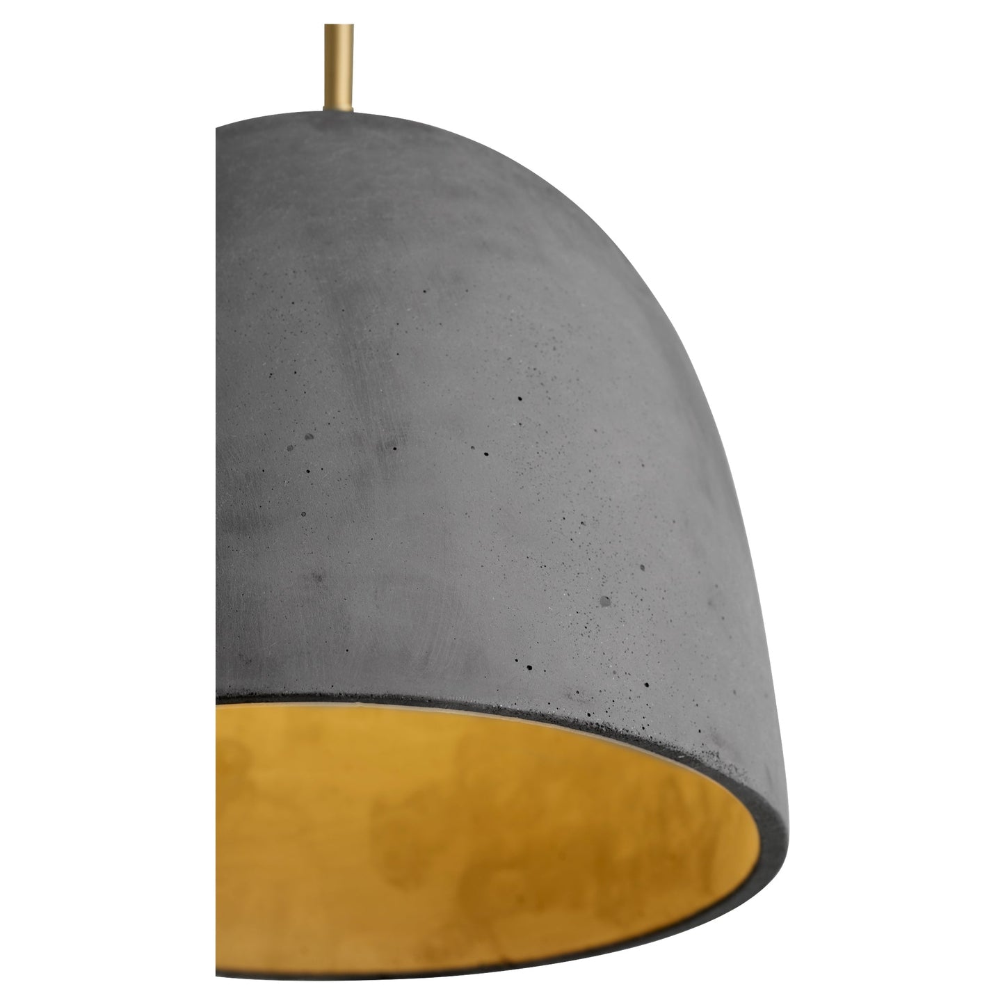 Oxygen Dune 3-641-1540 Modern Concrete Pendant Light Fixture - Dark Gray, Aged Brass 12"