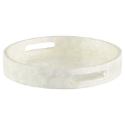 Cyan Design 11688 Triton 16 Inch Round Tray - Pearl - Small