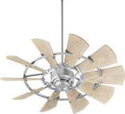 Quorum WINDMILL 194410-9 Modern Farmhouse Ceiling Fan, 44 inch, Indoor/Outdoor, 10 Blade - Galvanized, Weathered Oak