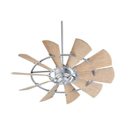Quorum Windmill 195210-9 Farmhouse Style Outdoor Patio Ceiling Fan - Galvanized, Weathered Oak