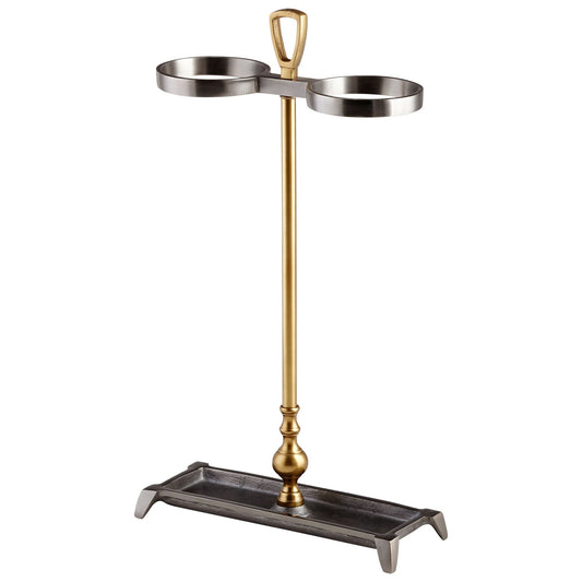 Cyan Design 08938 Hold For Two Umbrella - Satin Grey And Brass