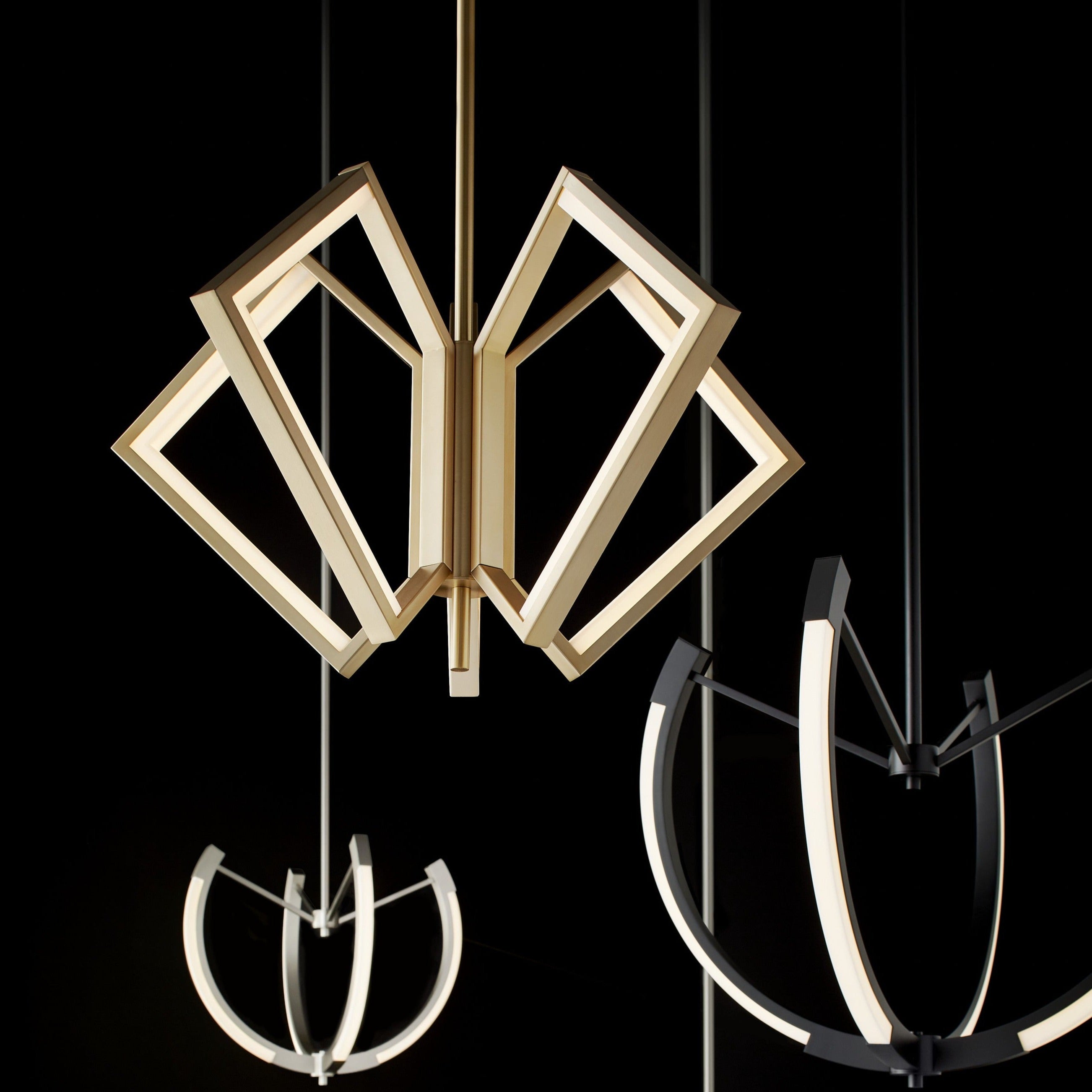 Oxygen ACADIA 3-6143-40 Modern LED Chandelier Light Fixture - Aged Brass