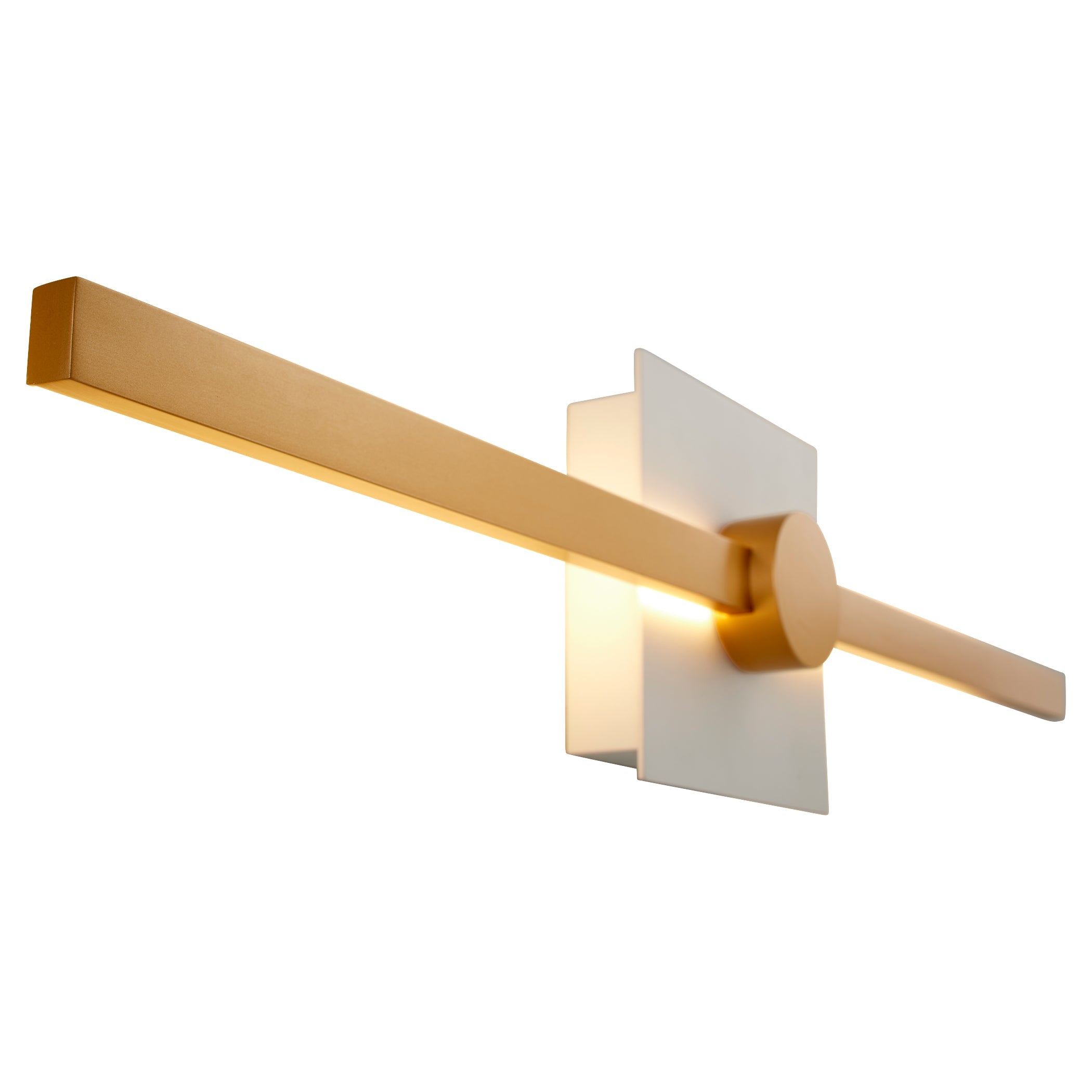 Oxygen Zora 3-53-650 Vanity LED Sconce Light 24 Inch with Matte White Acrylic Lens 3000K Modern - White, Industrial Brass
