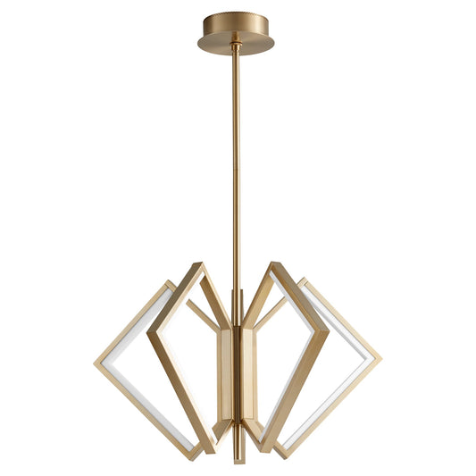 Oxygen ACADIA 3-6143-40 Modern LED Chandelier Light Fixture - Aged Brass