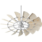 Quorum WINDMILL 196015-9 Modern Farmhouse Ceiling Fan, 60 inch, Indoor/Outdoor, 10 Blade - Galvanized, Weathered Oak