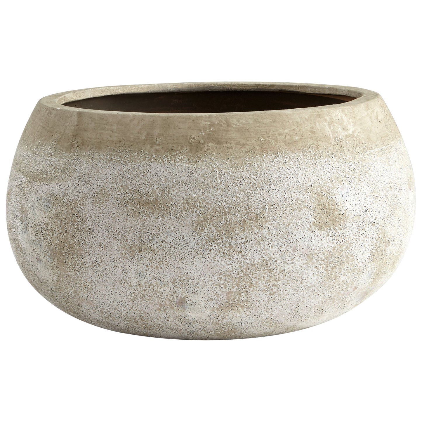 Cyan Design 08403 Round Stoney Planter - Ash Stone - Large