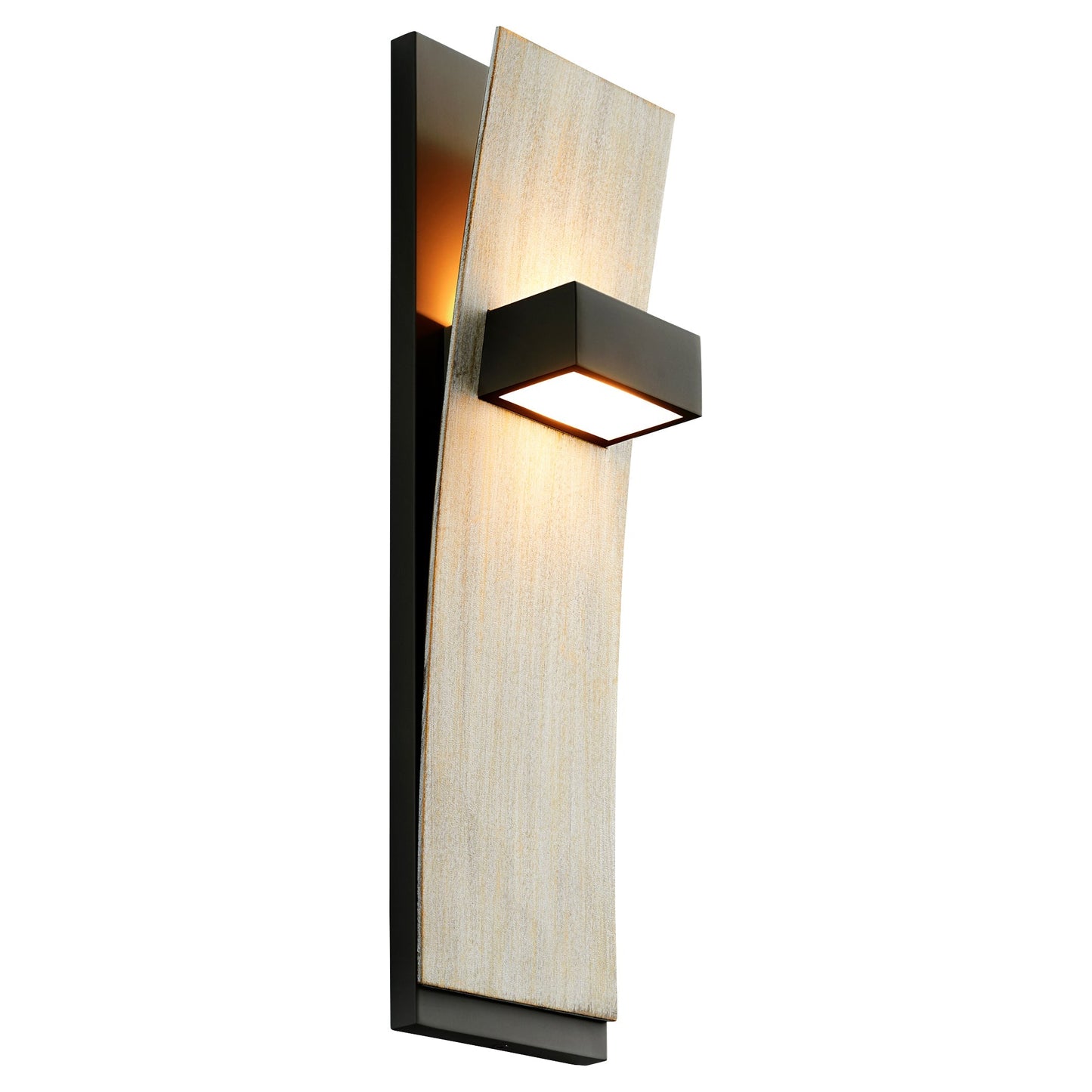 Oxygen Dario 3-400-1541 Modern Sconce - Black W/ Weathered Oak