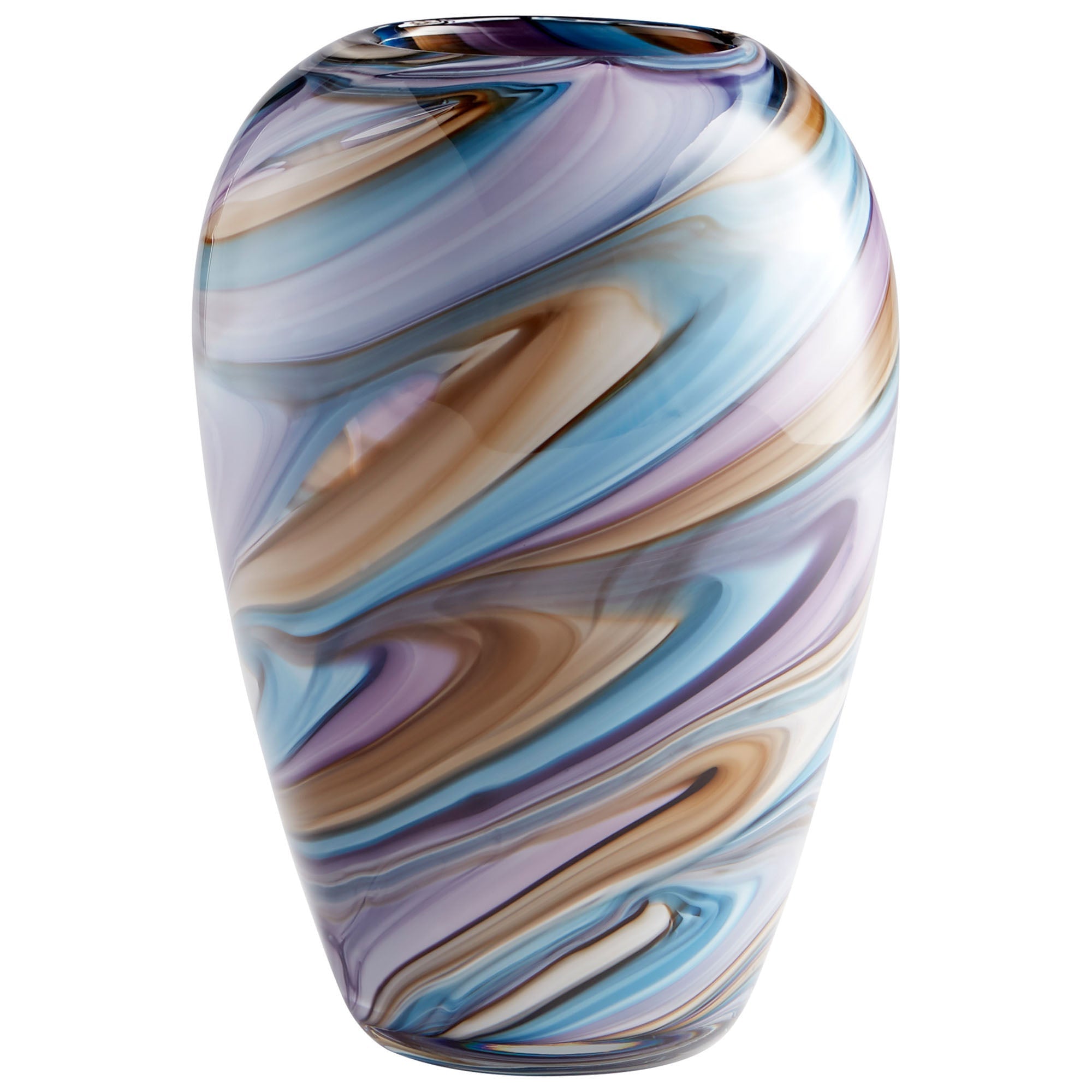 Cyan Design 09523 Borealis Vase - Sky Blue Cafe Swirl - Small