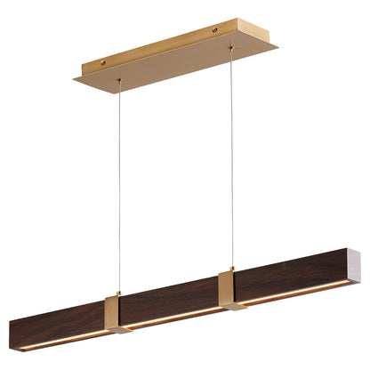 Oxygen Decca 3-36-2440 Modern Pendant - Aged Brass W/ Walnut