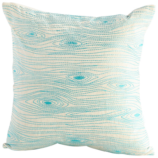 Cyan Design 09380-1 Pillow Cover - Turquoise & White - 18 x 18