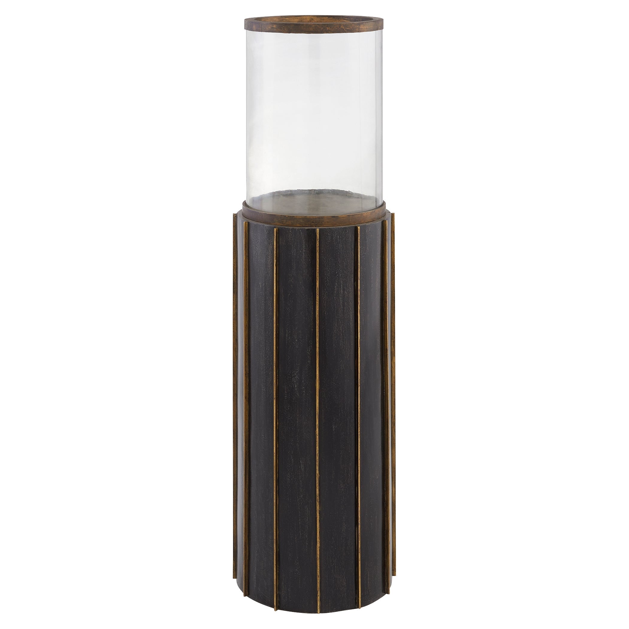 Cyan Design 11641 Reed Hurricane - Antique Brass And Dark Brushed Mango - Small