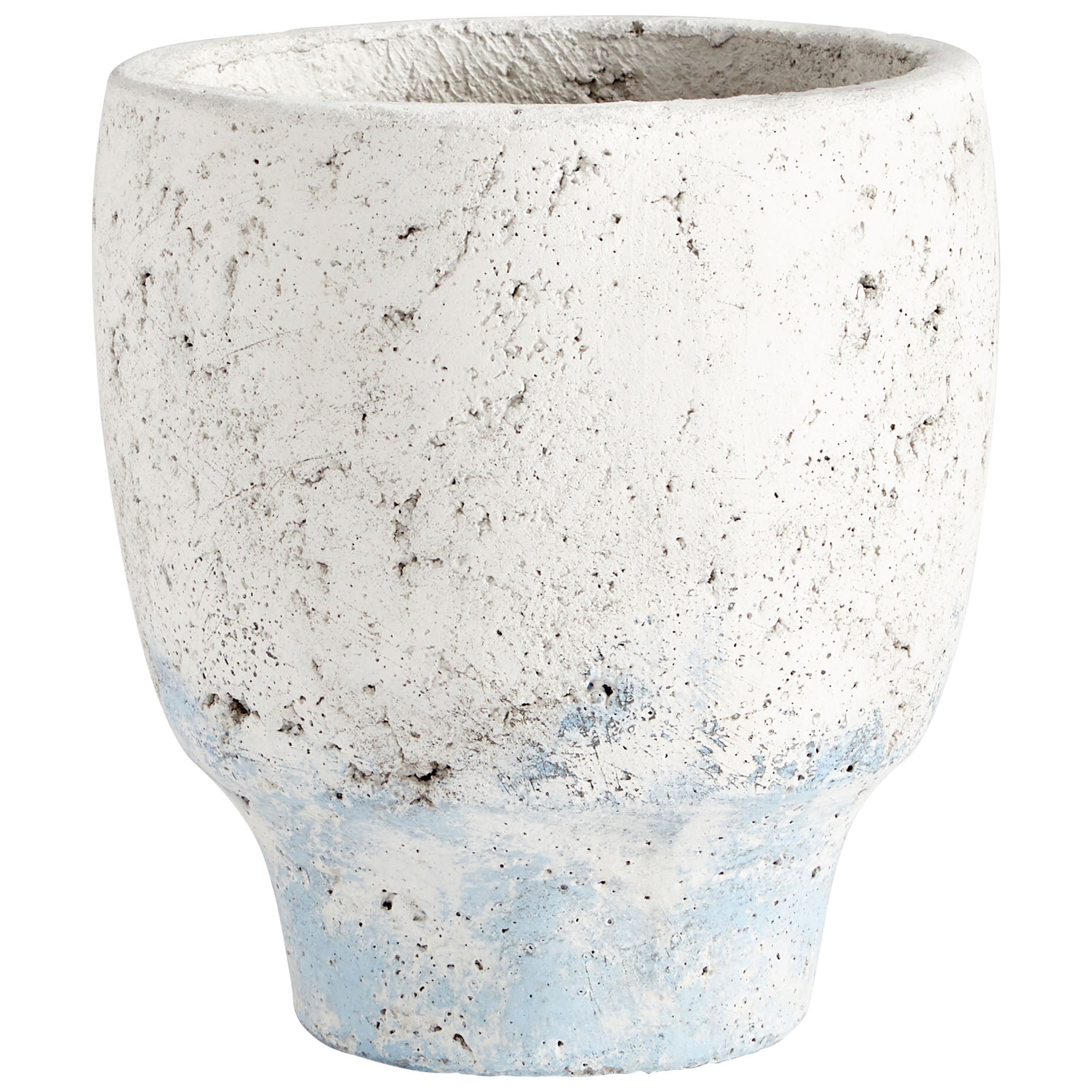 Cyan Design 09608 Venice Planter - Antique White Blue Accents - Small