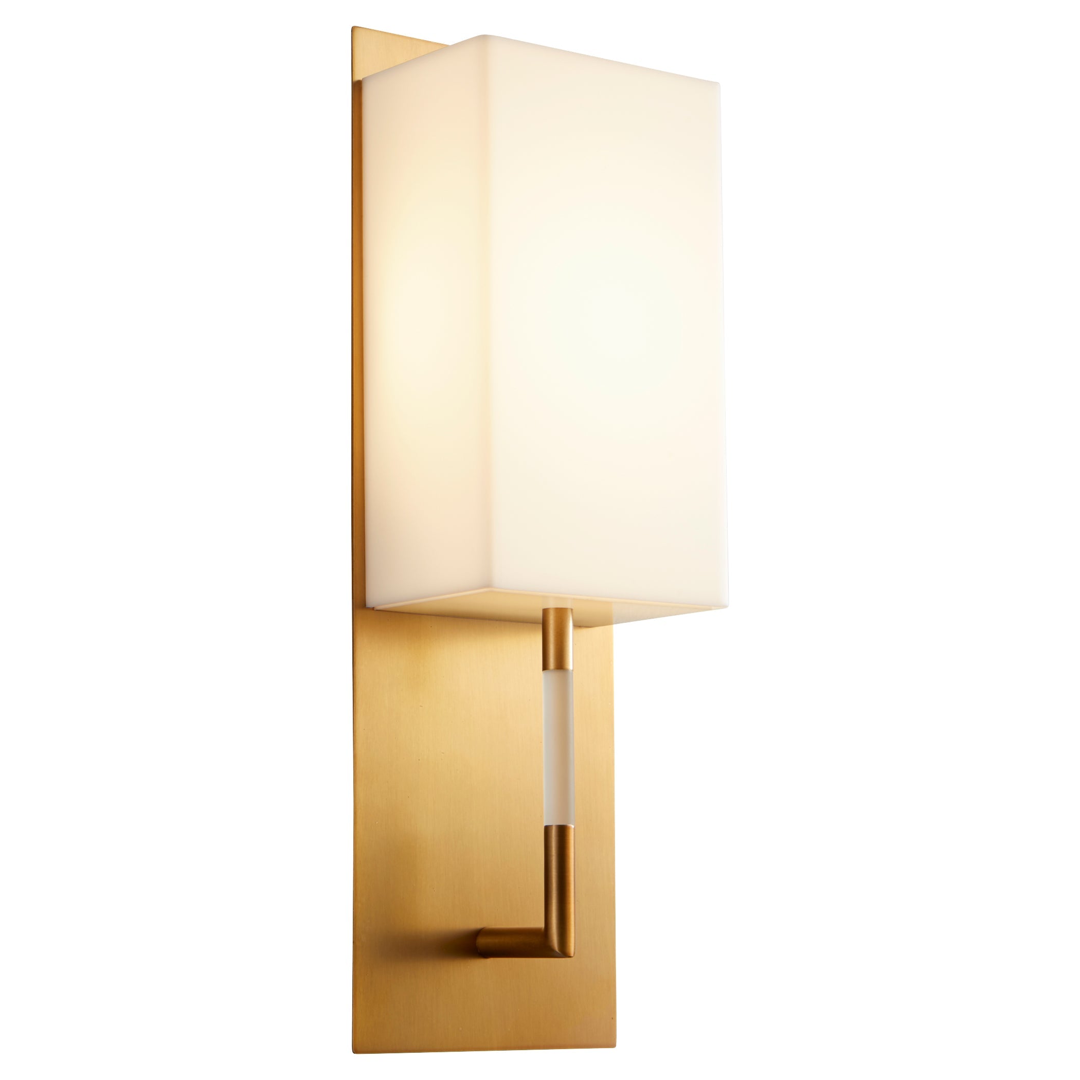 Oxygen Epoch 3-564-240 Modern Sconce Light Fixture - Aged Brass, Matte White Acrylic