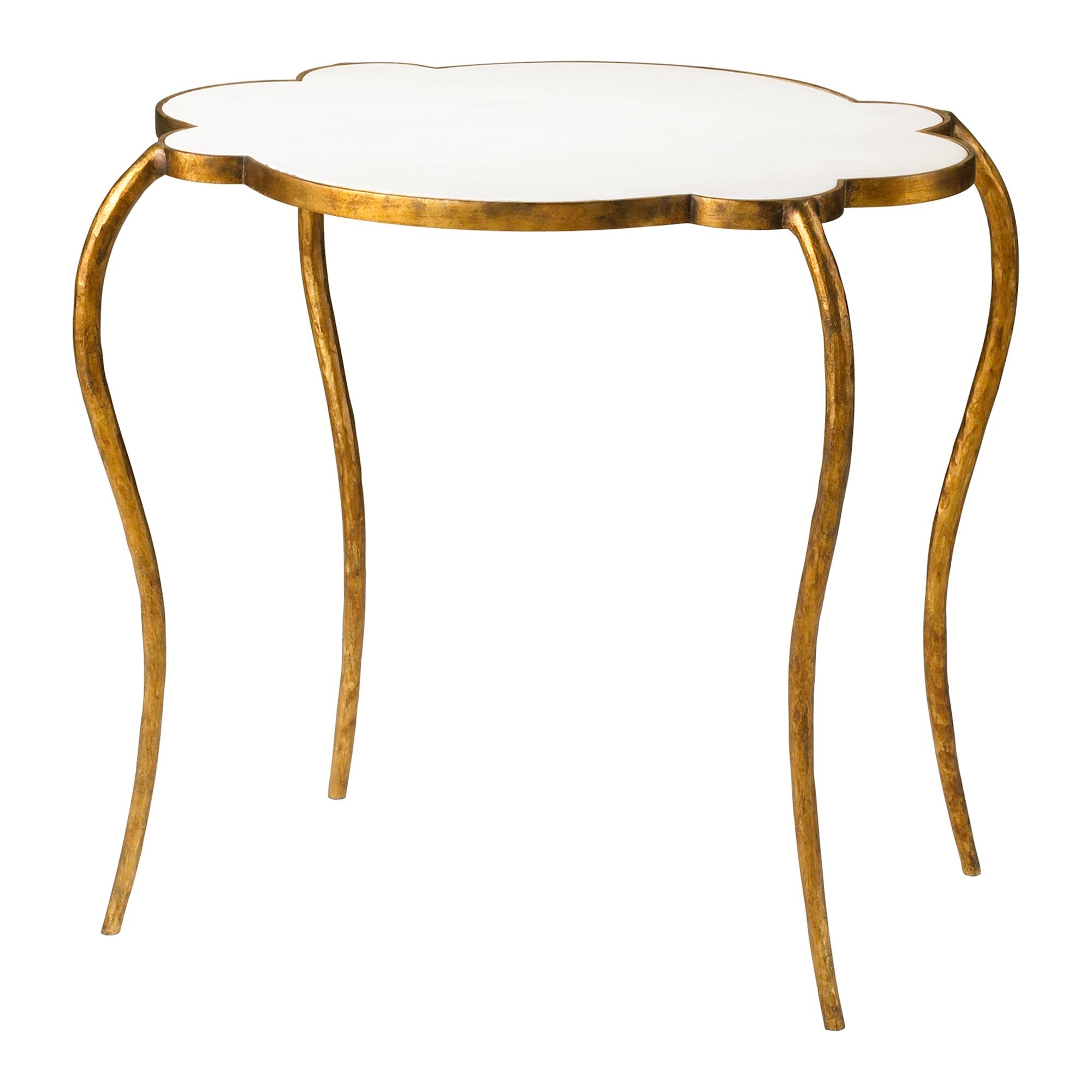 Cyan Design 03039 Flora Side Table - Gold & White